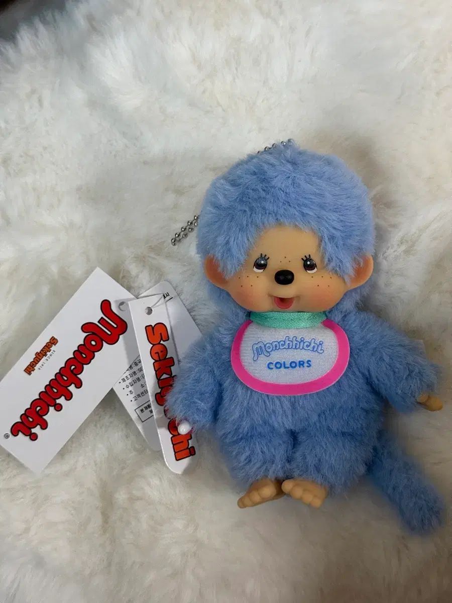 モンチッチ キーホルダー ブルー Sekiguchi タグ