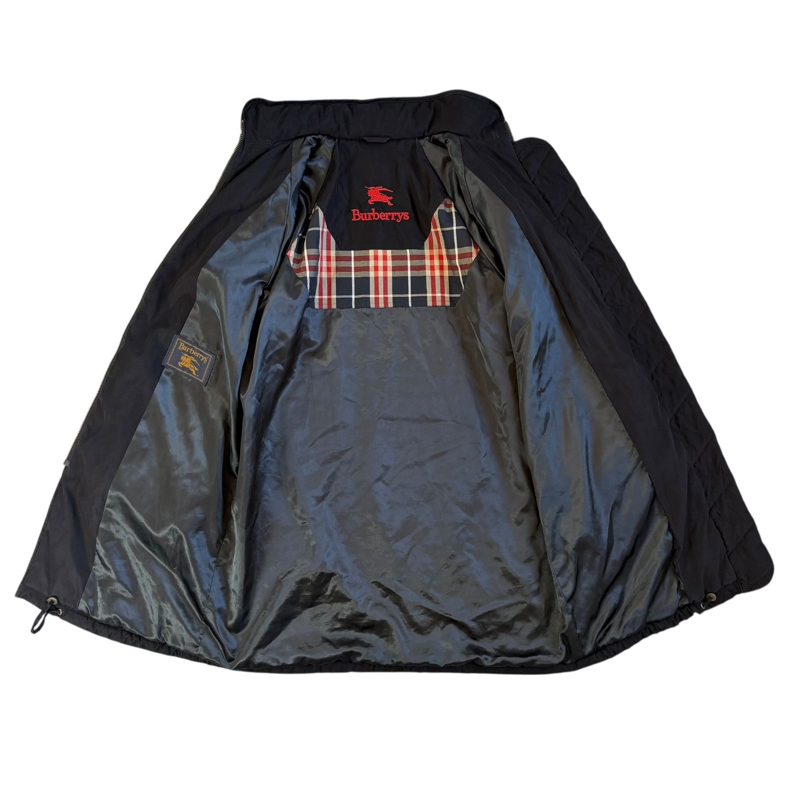 美品 90sヴィンテージ Burberry ロゴ総柄 中綿入り コート フード付 Burberry's / バーバリーズ 90's Bロゴ刺繍総柄 モノグラム 中綿入り