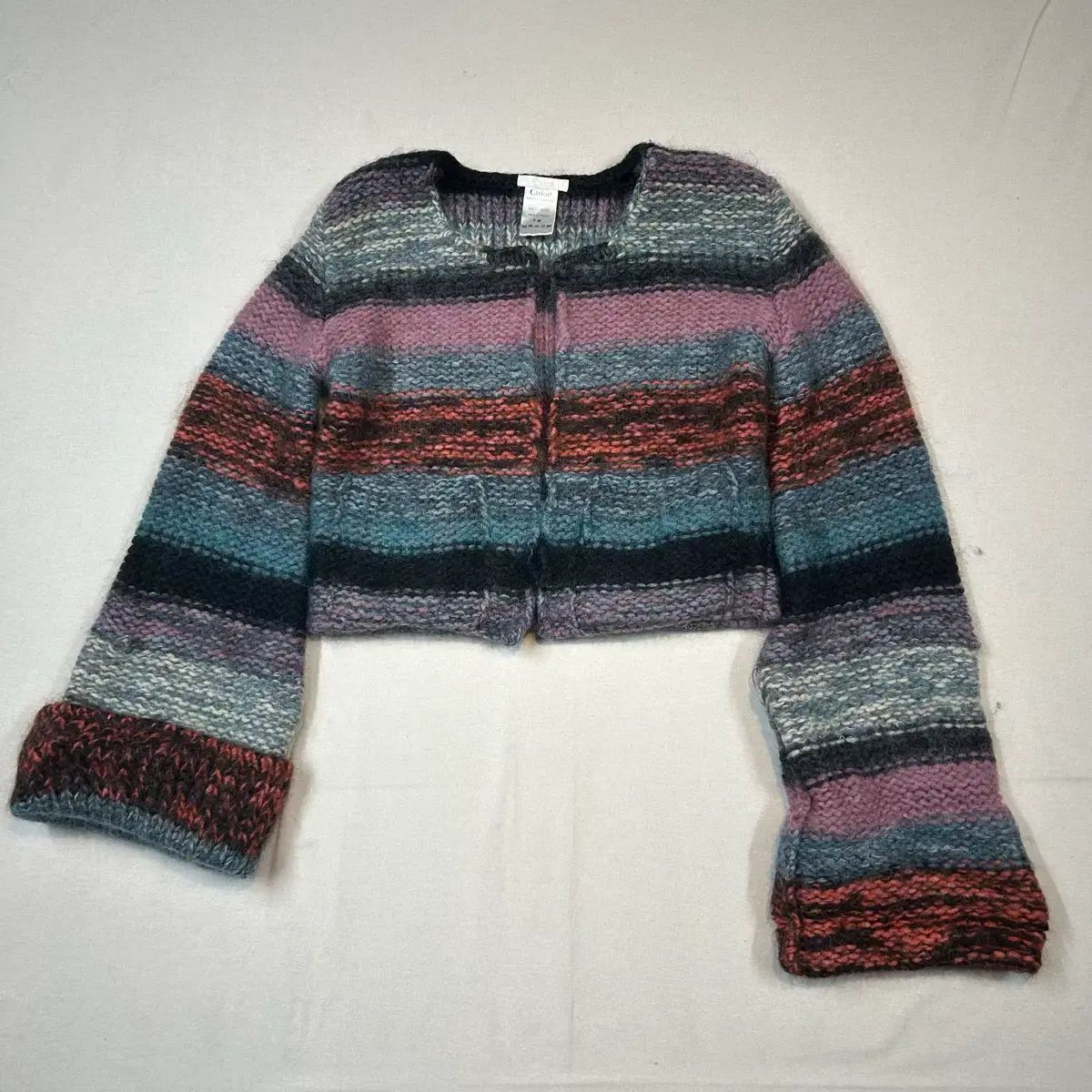 M クロエ Chloe モヘア ベル スリーブ オープン カーディガン - マフラー