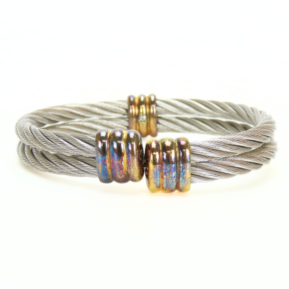  シャリオール ブレスレット メタル ステンレススチール シルバー ゴールド ワイヤー バングル レディース 女性 CHARRIOL その他 アクセサリー