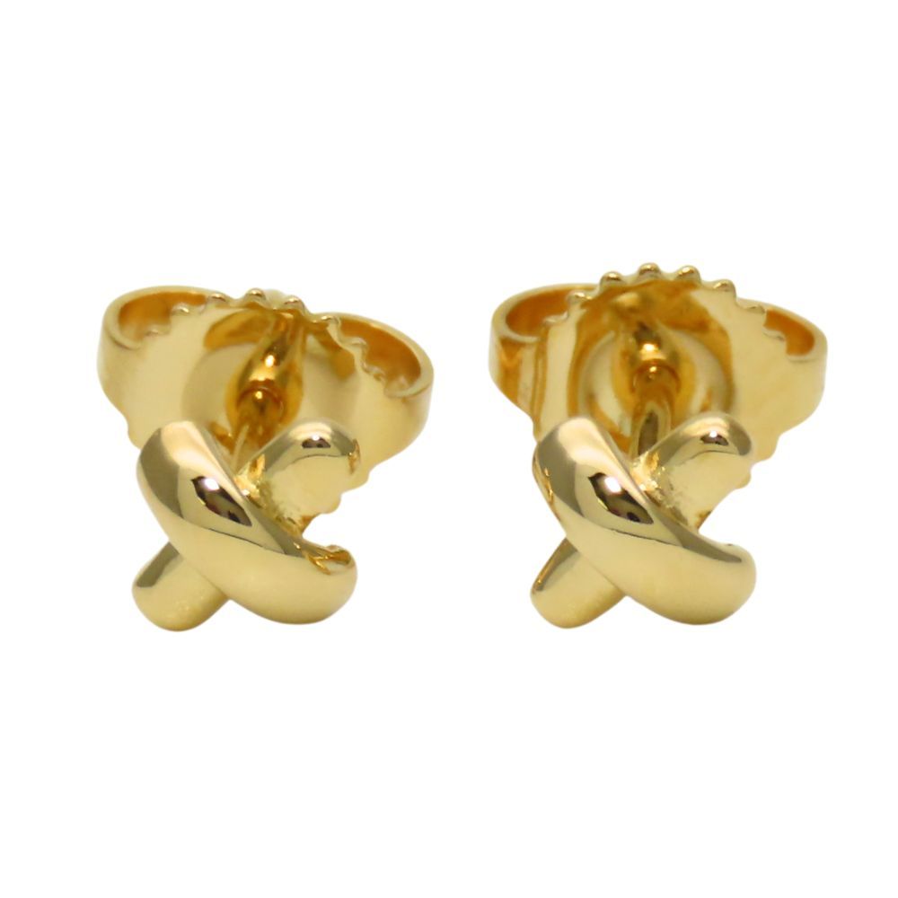 ティファニー ピアス クロスステッチ K 18 YG 約1.3 g イエローゴールド シンプル ジュエリー レディース 女性 TIFFANY-Co