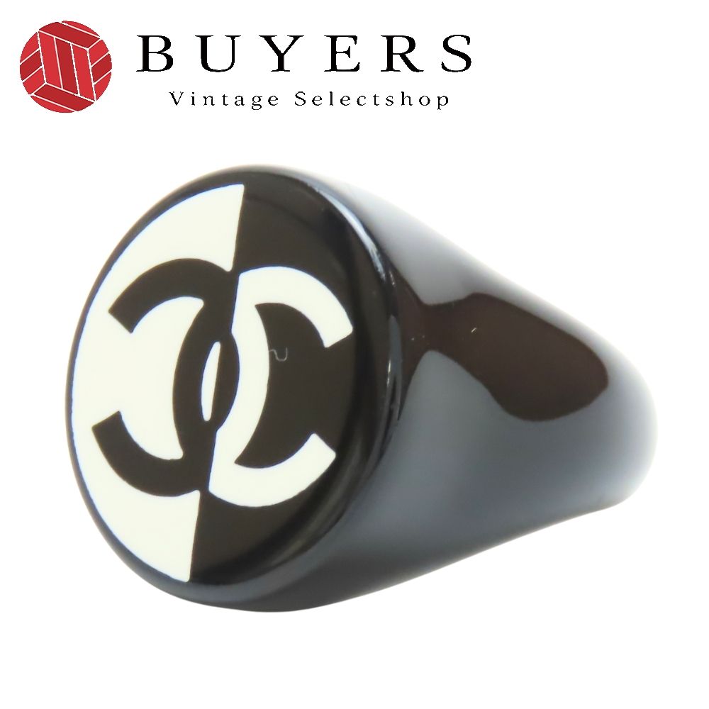 シャネル リング 指輪 ココマーク プラスチック ブラック ホワイト 05 P バイ レディース 女性 CHANEL