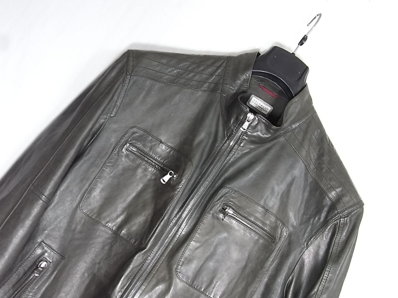 ブルネロクチネリ Brunello Cucinelli レザージャケット オリーブ