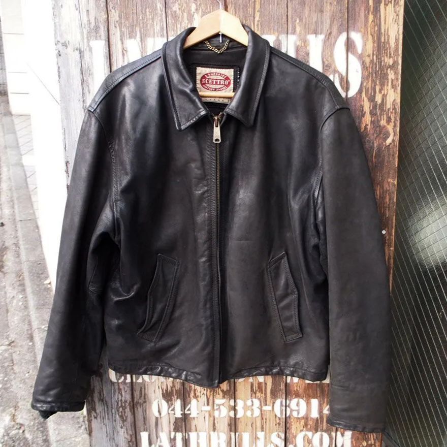 イタリア製 STEWART スチュアート レザージャケット 襟付き シングル
