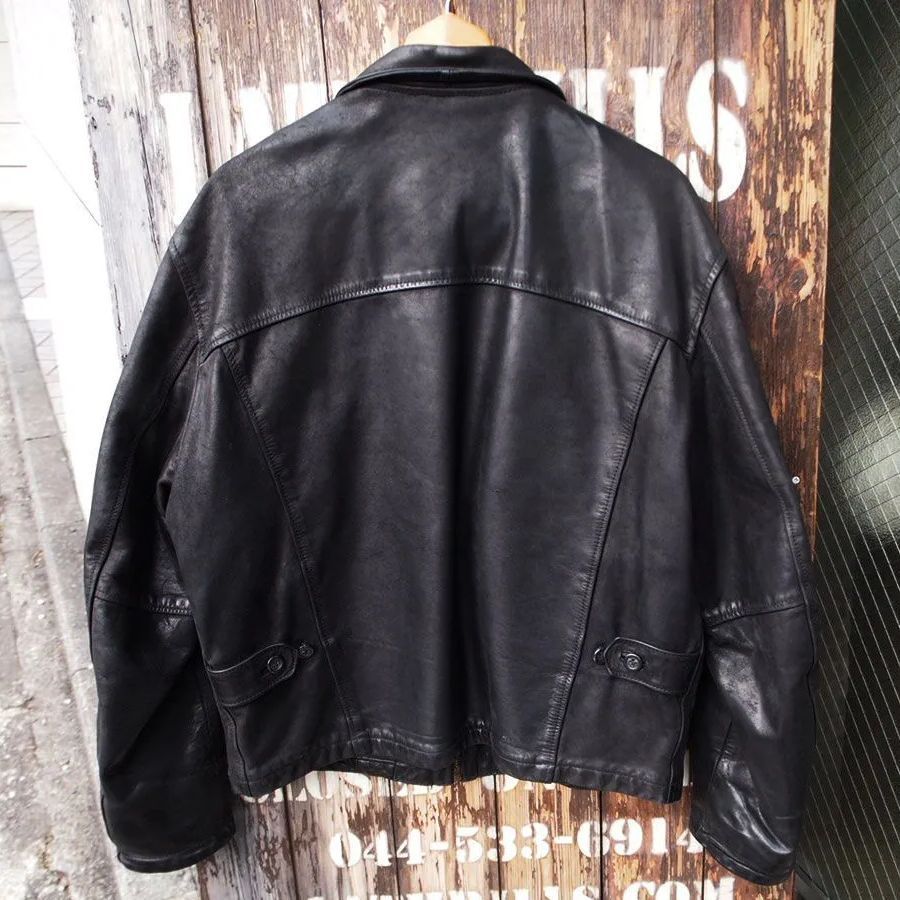イタリア製 STEWART スチュアート レザージャケット 襟付き シングル