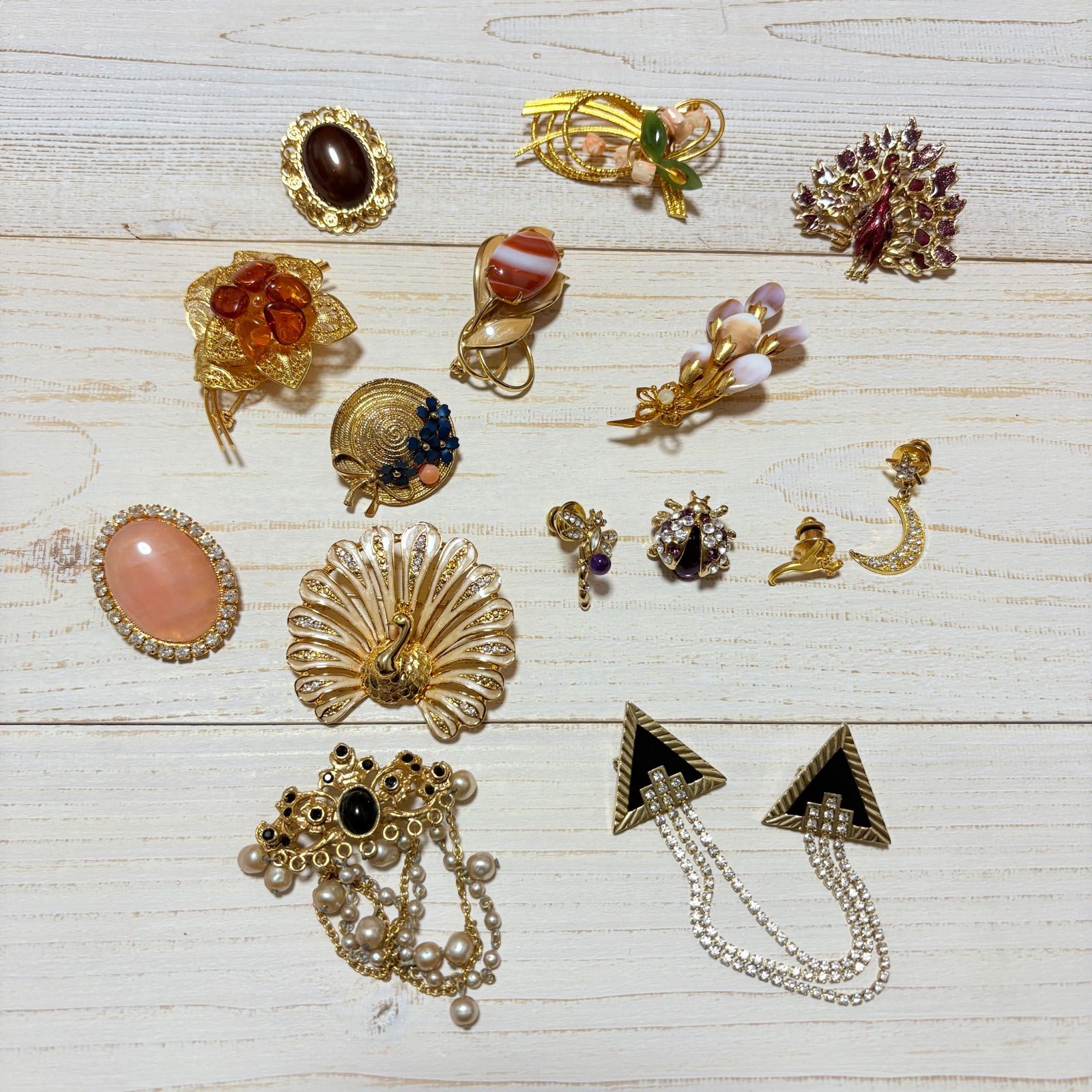 アクセサリー　ネックレス　イヤリング　ピアス　ブローチ おまとめ　ゴールド系 アクセサリー ブローチ ネックレス まとめの中古品・新品 2026年最新
