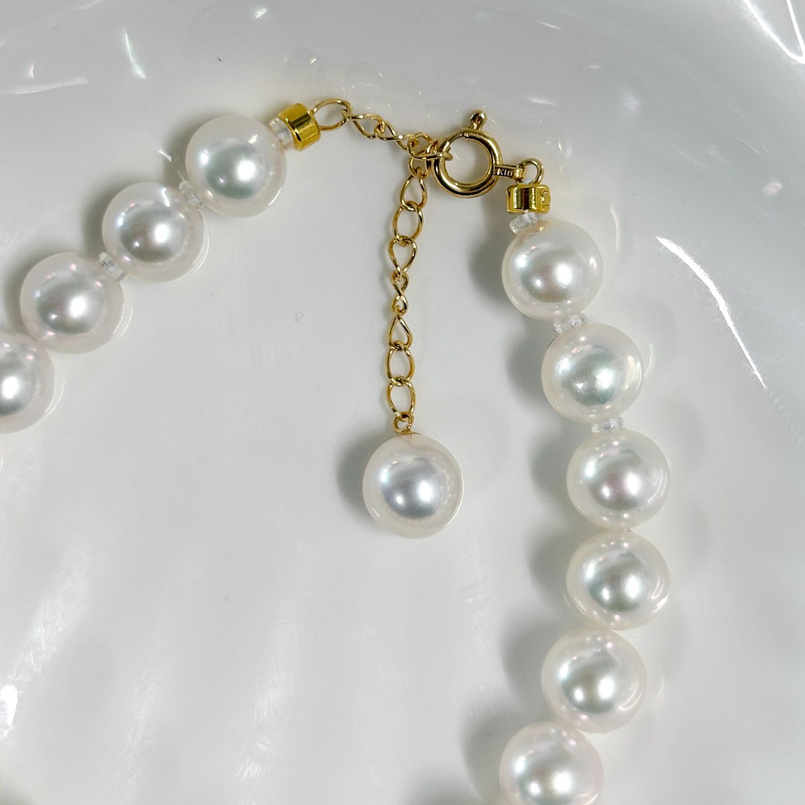 1938 美品❣️K18 天女級テリあこや真珠7.9mm リング サイズ10.5 1938