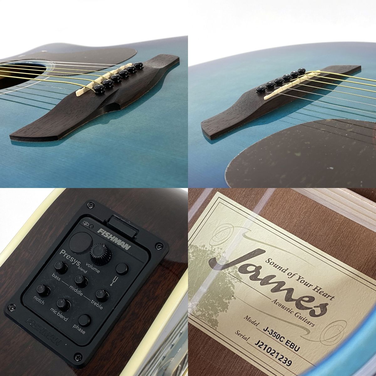James J-350C/EBU ジェームスエレアコギター James J-350C/EBU ジェームスエレアコギター