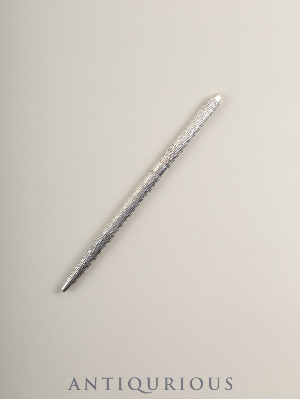 ティファニー ボールペン スターリングシルバー ツイスト式 ドイツ製 ウェーブ カービング 保存袋 社外インク ブラック に交換済み