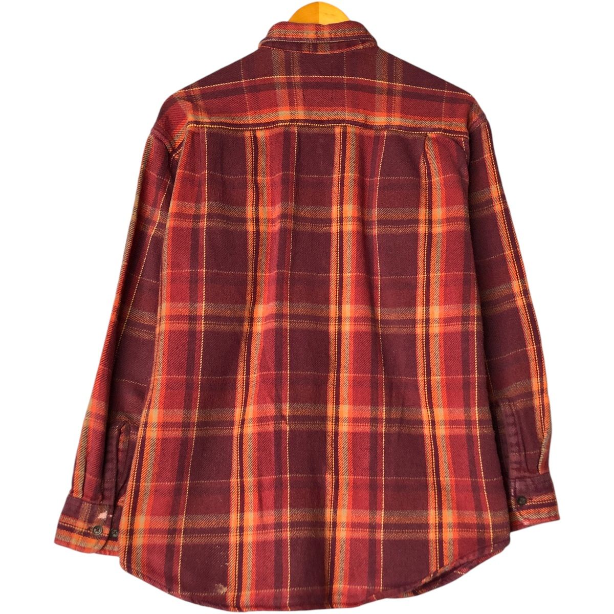 90s ST.JOHN'S BAY ブロックチェックネルシャツ オレンジブラック 古着 90~00年代 セントジョンズベイ ST. JHON'S BAY BRAWNY 長袖