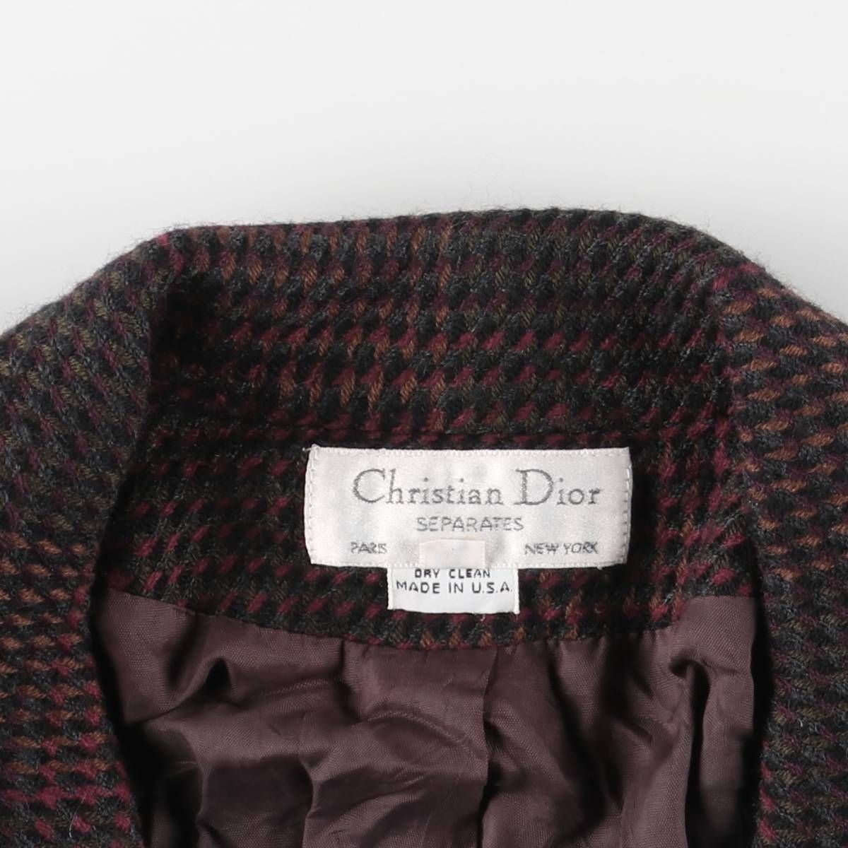 古着 クリスチャンディオール Christian Dior SEPARATES チェック柄