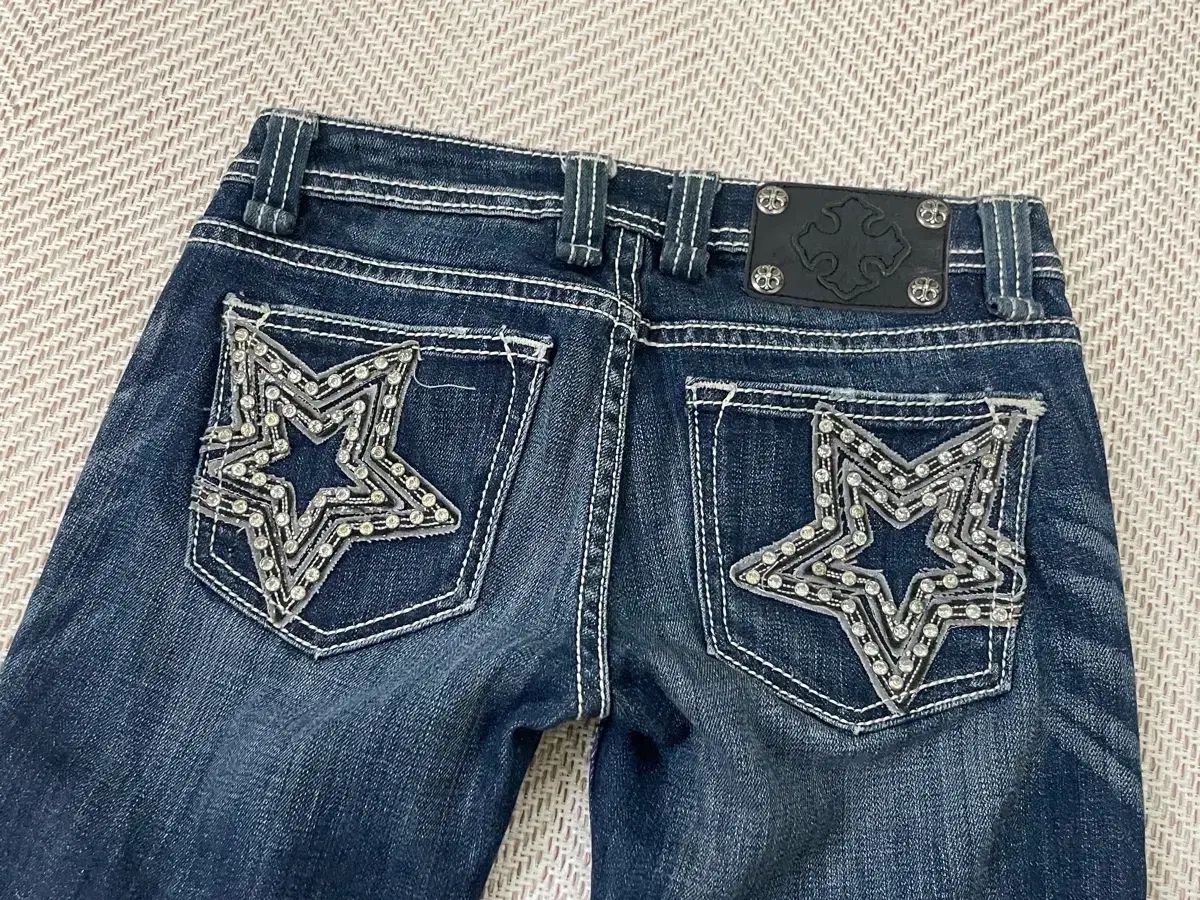 Miss me ミスミ 星 ストーン 刺繍 フ デニム パンツ goa J 03564