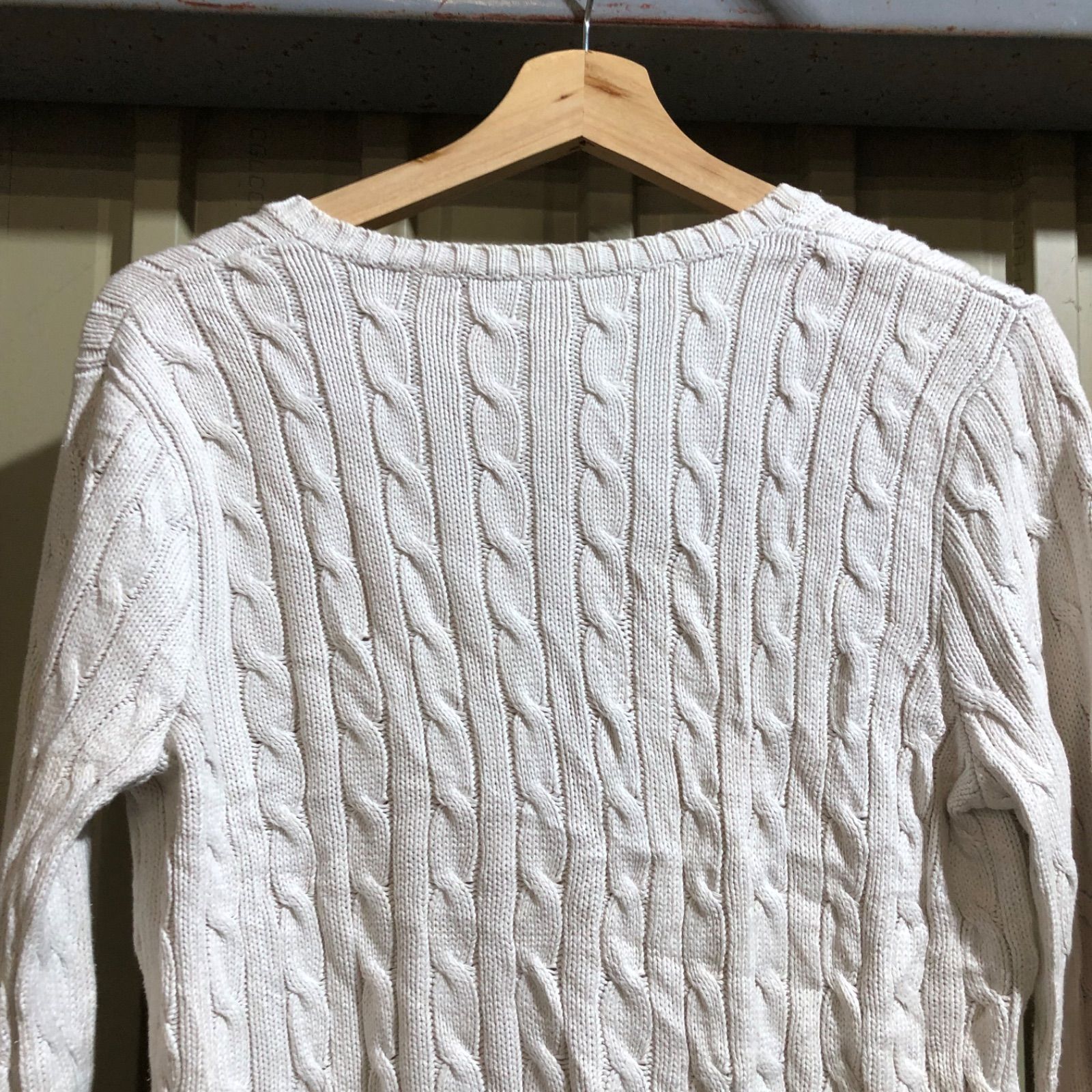 美品 RALPH LAUREN SPORT コットン ケーブルニット 白 POLO RALPH LAUREN（ポロ・ラルフローレン） 美品 ケーブルニット