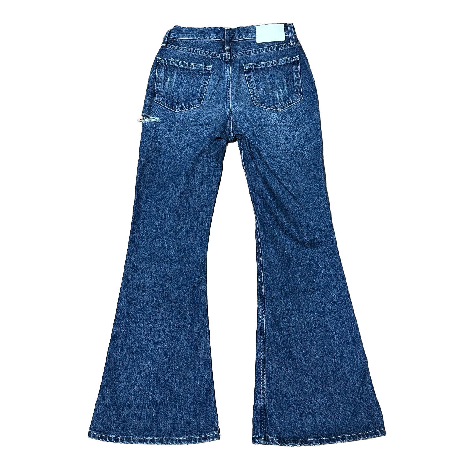 ファイブフォー ダメージ加工 デニムパンツ インディゴブルー W36
