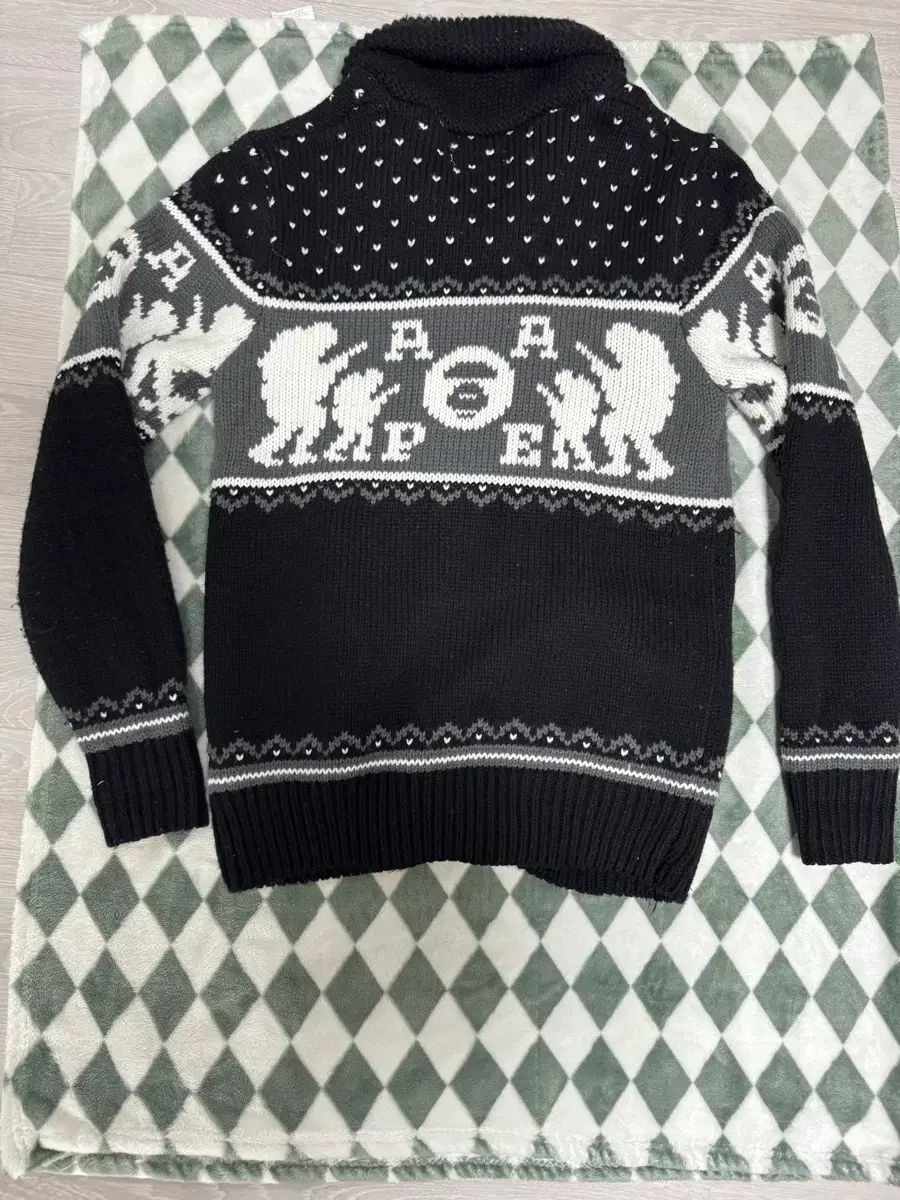 Aape アベイシングエイプ ニット ジップアップ カーディガン ブラック XL