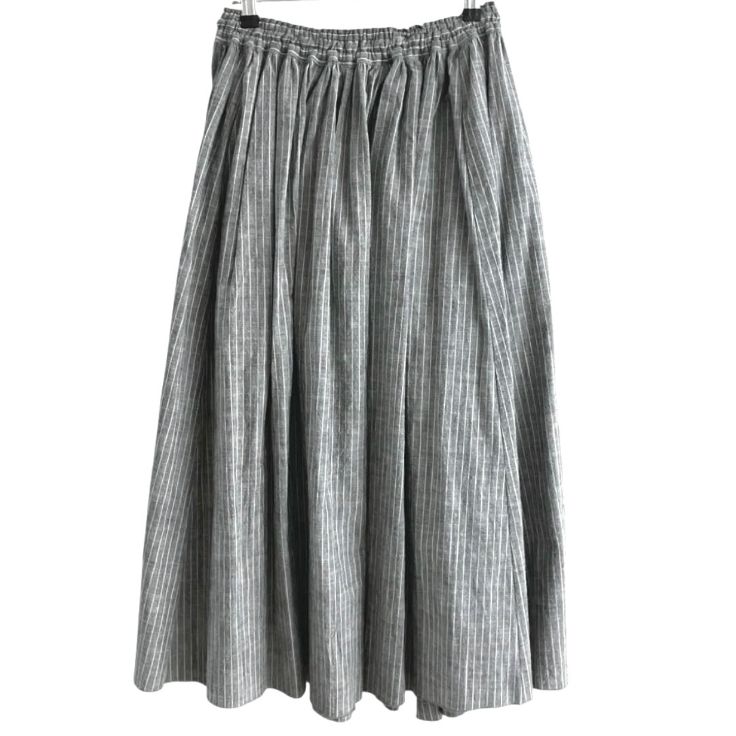 HUIS ハウス シーチングコットンロングスカート グレーストライプ 遠州織物 F U 402 0226 08 DGYST