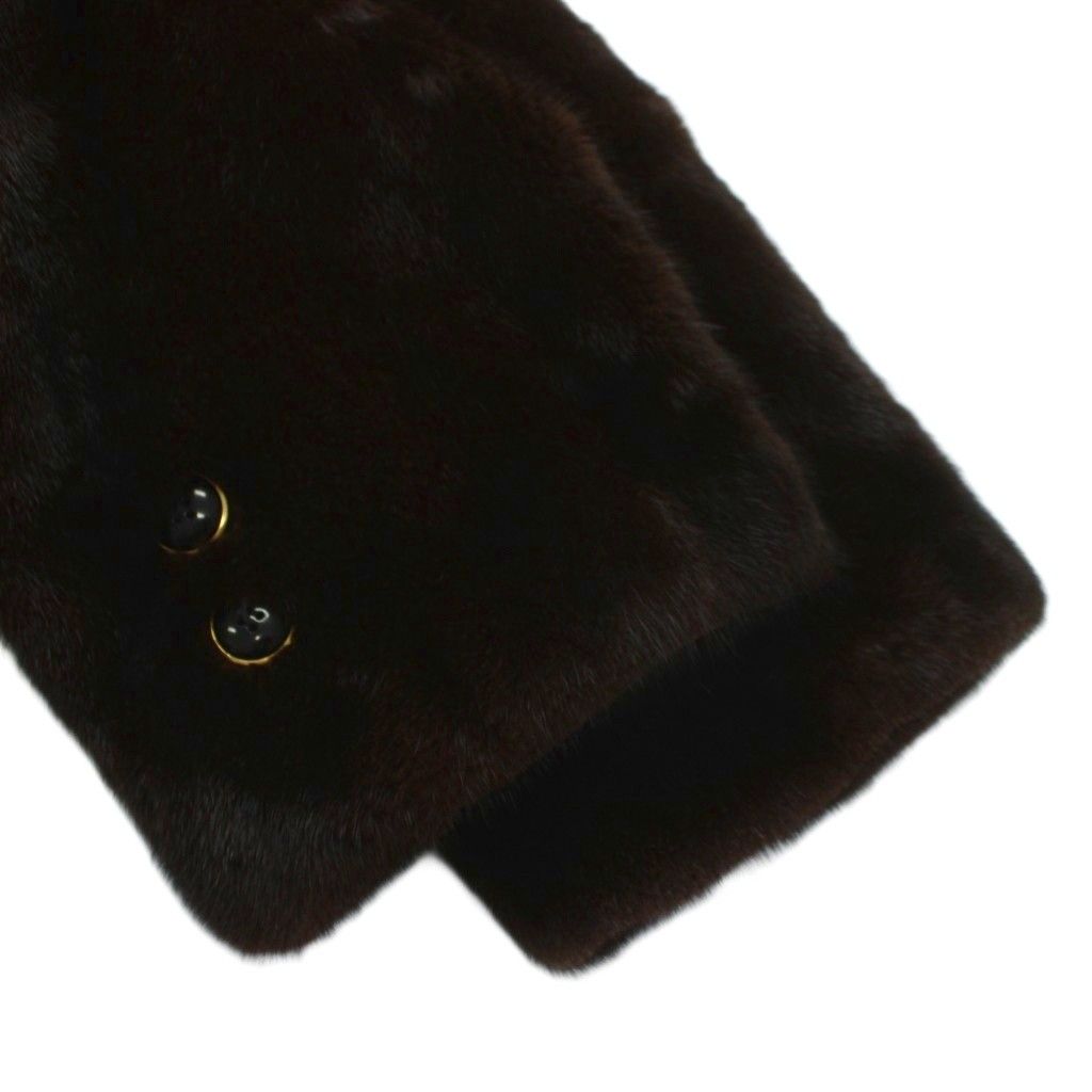 エンバ EMBA ファーコート アウター 毛皮 ミンク ミドル 肩パッド 茶色