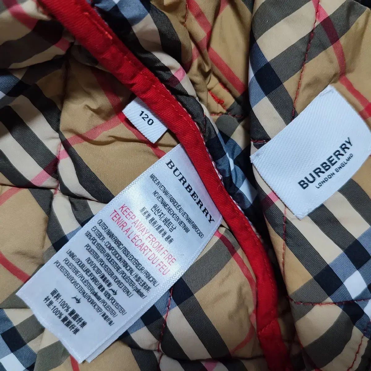 バーバリー キッズ キルティング ジャケット レッド 120 7-8歳 - メルカリ