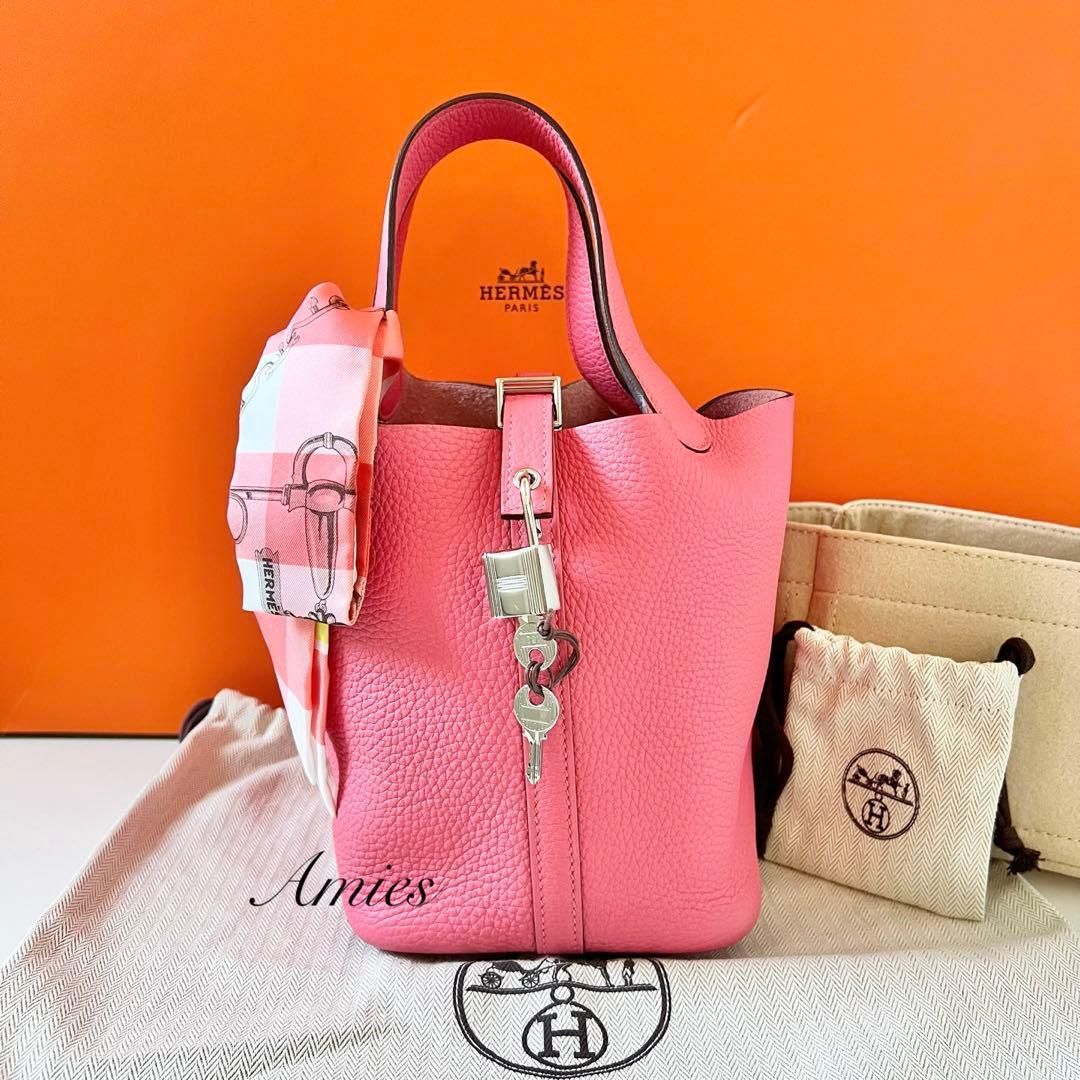 人気カラー☆エルメス ピコタンロックPM ローズアザレ C刻印 オマケ