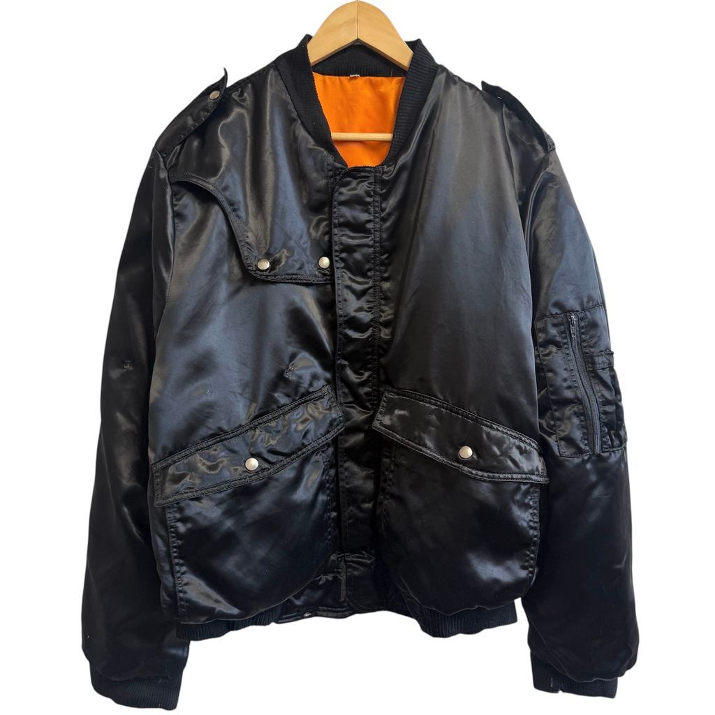 フランス製 DAVID TROUVE フライトジャケット MA 1 ミリタリー ユーティリティ エポレット 黒 サイズ5 No L 785