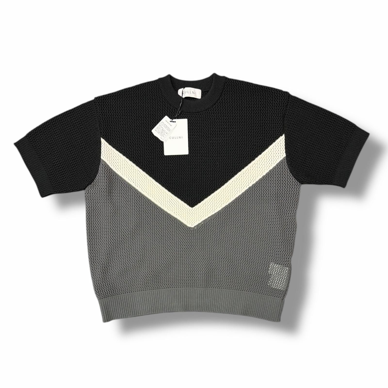 参考上代29700円 未使用 CULLNI Bi Color Mesh Knit Short Sleeve