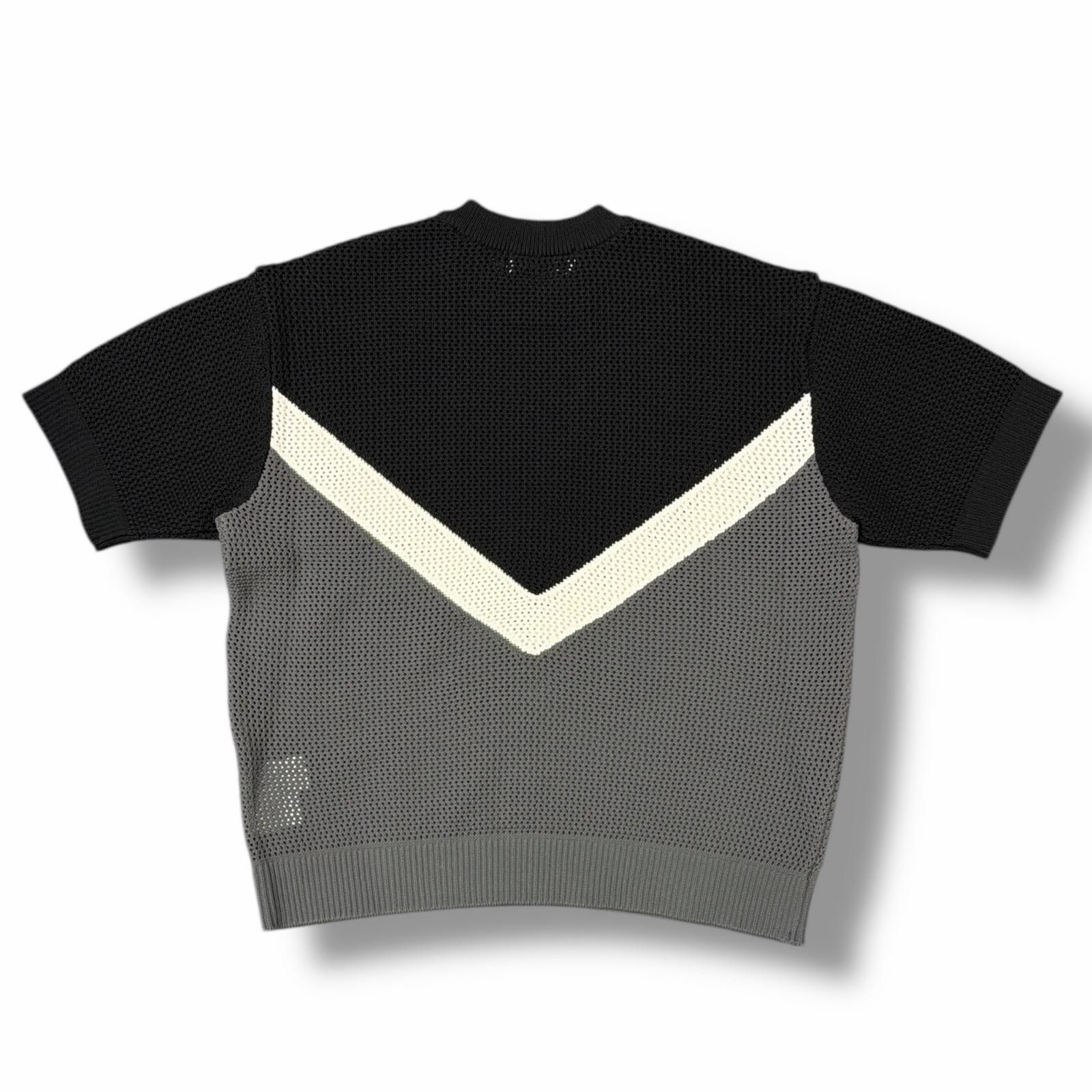 参考上代29700円 未使用 CULLNI Bi Color Mesh Knit Short Sleeve