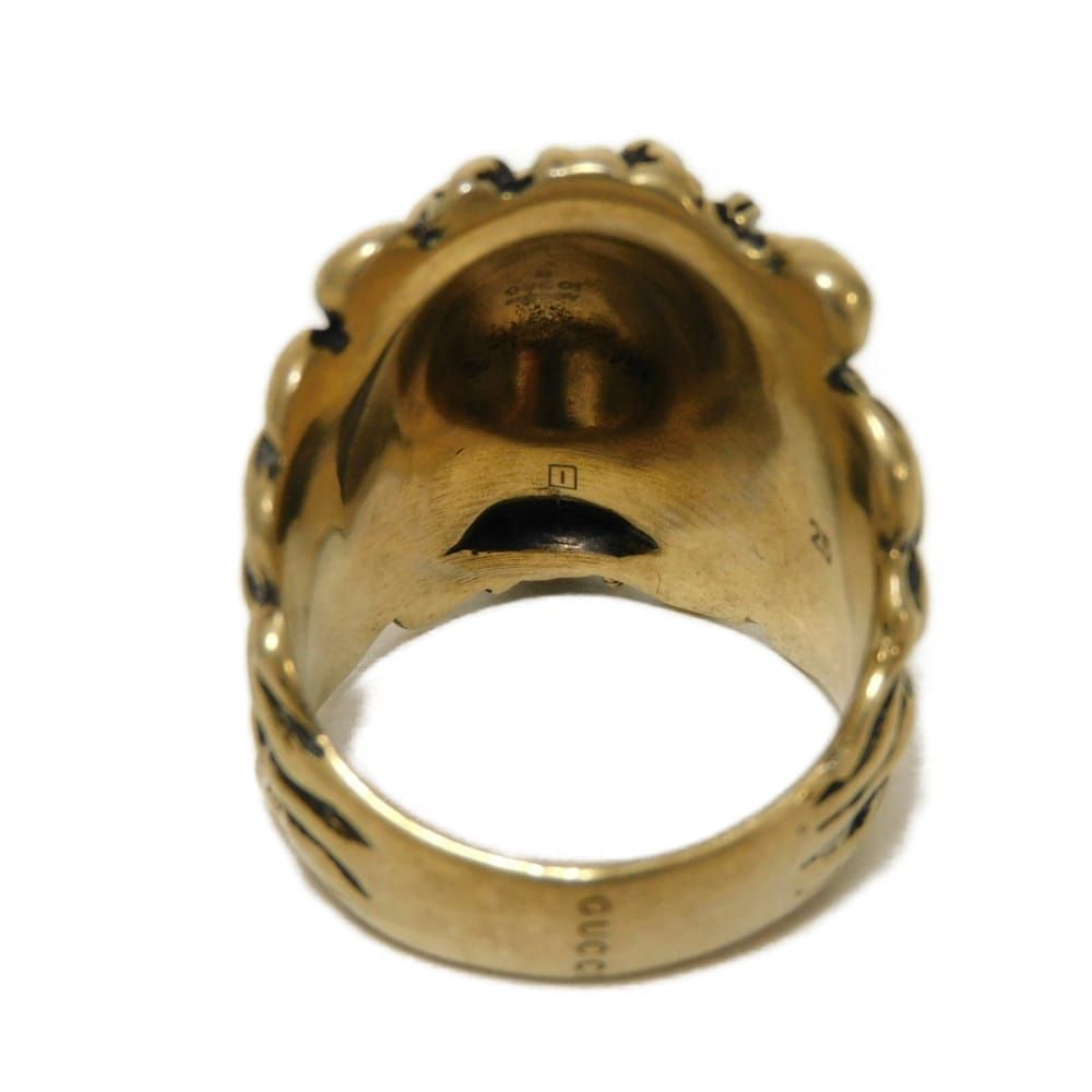  GUCCI グッチ ライオン ヘッド 25 ロゴ ゴールド 24号 アニマル メッキ エイジングゴールド リング 指輪 398601 I 4600 8233 その他 アクセサリー