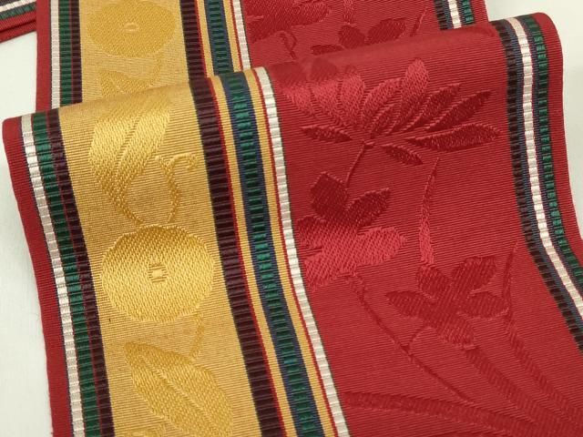 平和屋着物◎本場筑前博多織 半幅帯 花間道 正絹 逸品 DAAZ9136qp