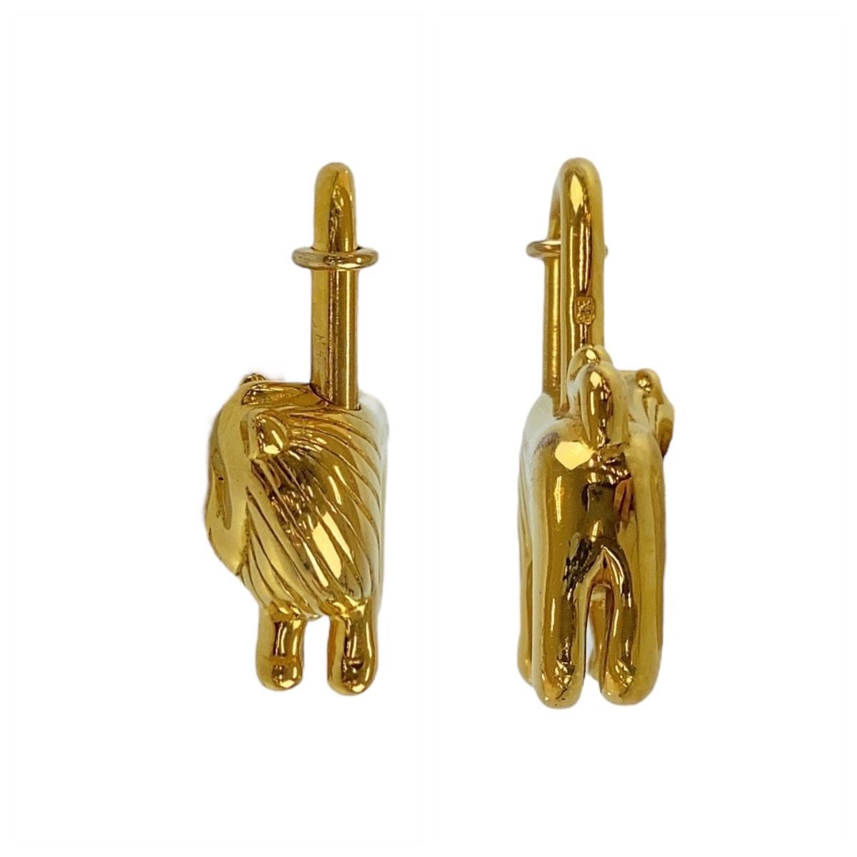 美品 HERMES エルメス アフリカ カデナ ライオン ゴールド メタル