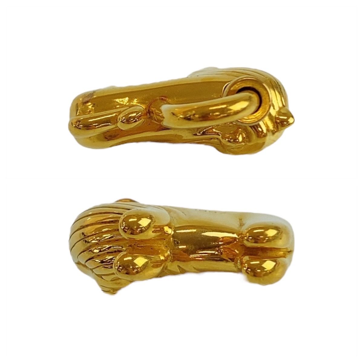 美品 HERMES エルメス アフリカ カデナ ライオン ゴールド メタル