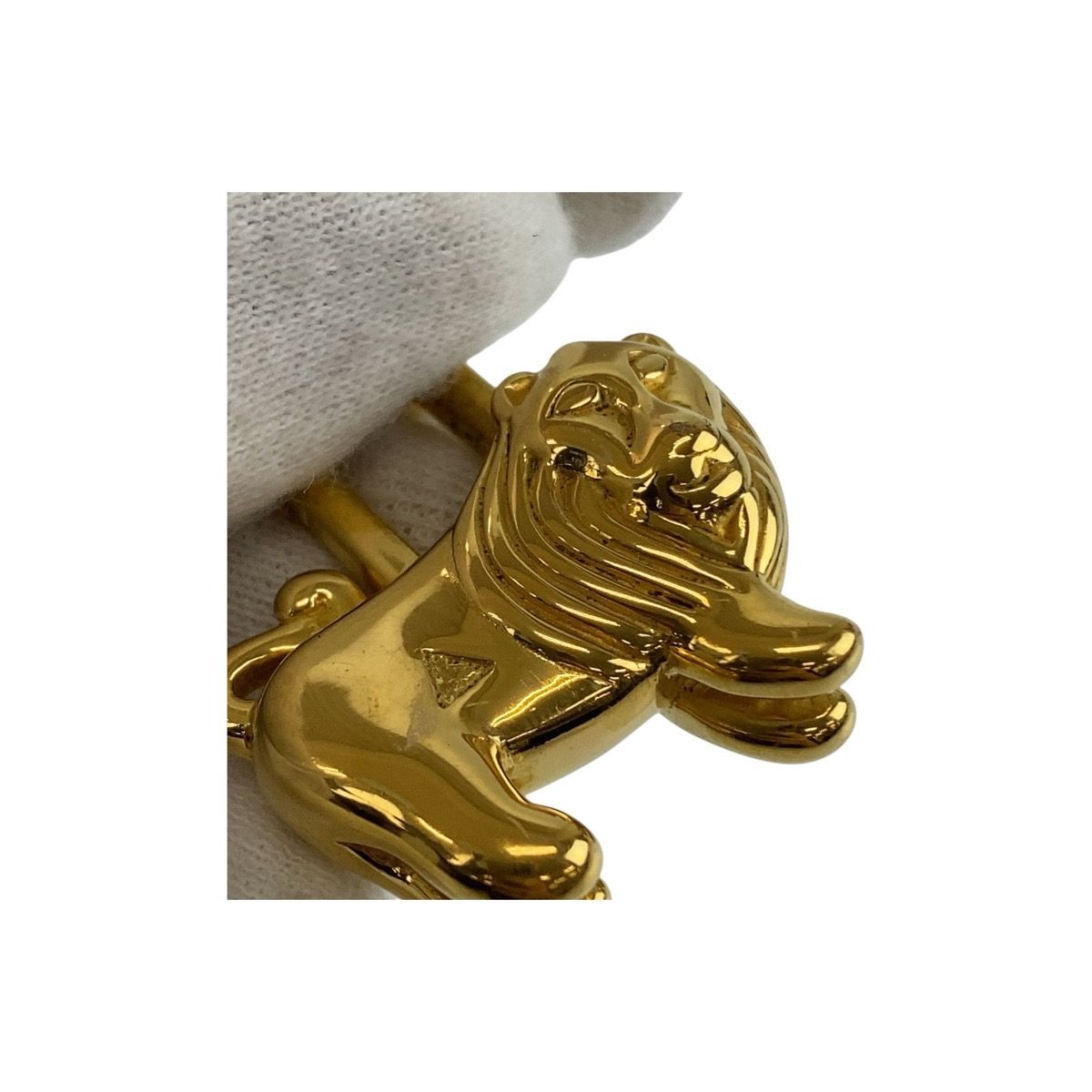 美品 HERMES エルメス アフリカ カデナ ライオン ゴールド メタル