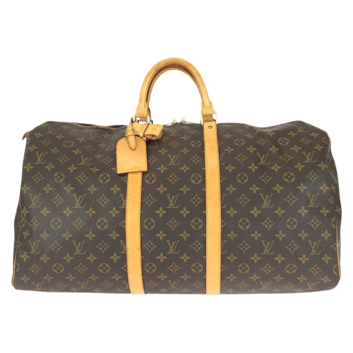 LOUIS VUITTON ルイヴィトン モノグラム キーポル55 ブラウン ゴールド金具 PVC レザー M 41424 ボストンバッグ レディース 506579