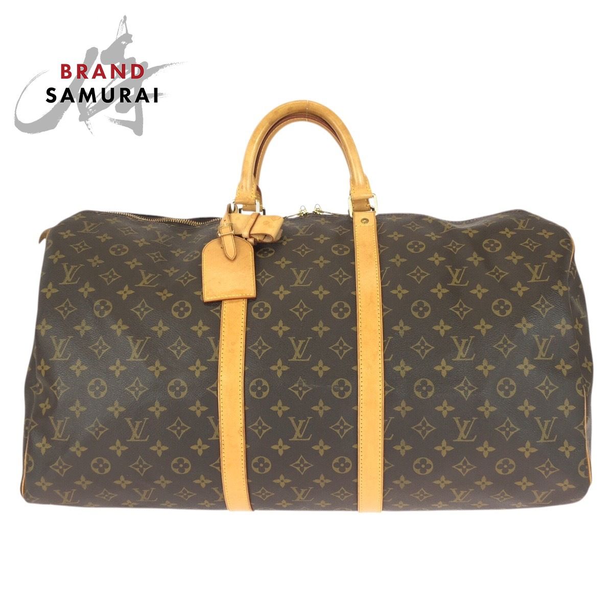 LOUIS VUITTON ルイヴィトン モノグラム キーポル55 ブラウン ゴールド金具 PVC レザー M 41424 ボストンバッグ レディース 506579