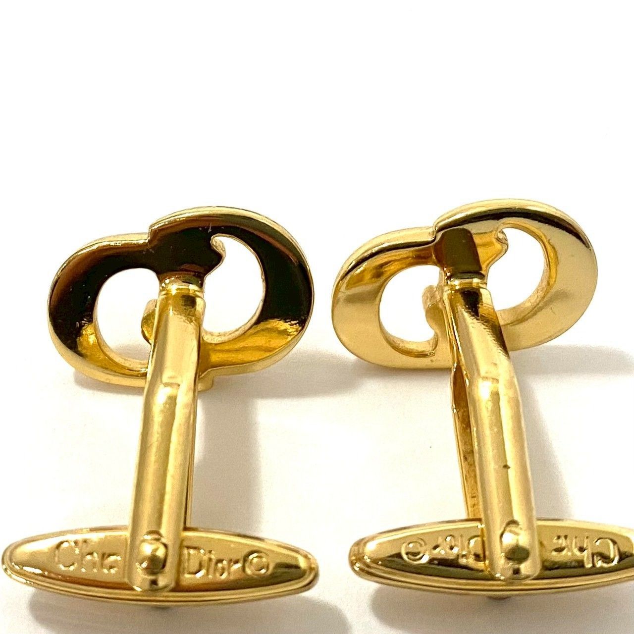 Y【Dior】CDロゴ カフス ゴールド/金カラー カフリンクス ヴィンテージ