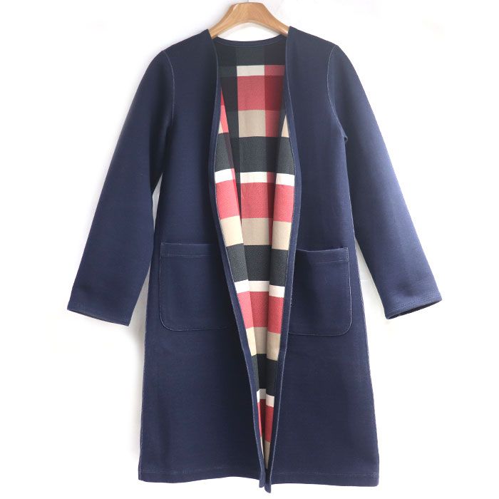 CREST BRIDGE BLUE LABEL リバーシブル チェック/ネイビー コート