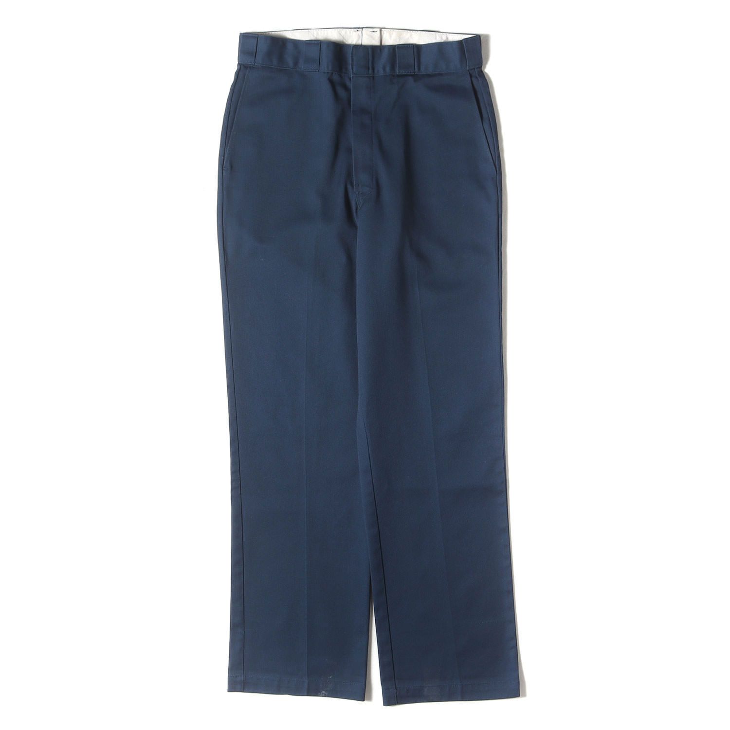 Dickies ディッキーズ パンツ ネイビー 紺 サイズ W 32相当 90 s 圧着タグ T Cツイル ワーク チノパンツ TALONジッパー 90年代 ヴィンテージ 古着 ボトムス ズボン メンズ