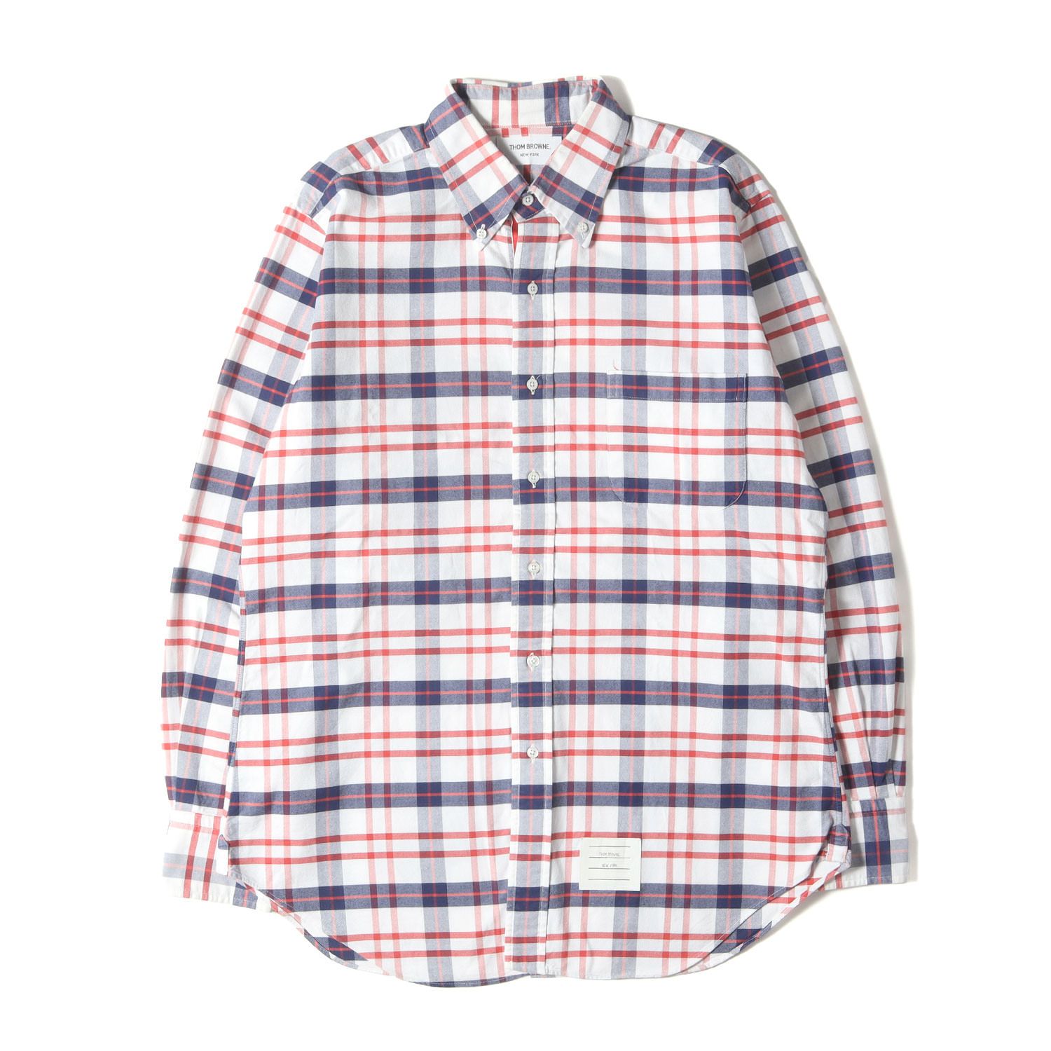 THOM BROWNE トムブラウン シャツ ホワイト レッド ネイビー サイズ:3 