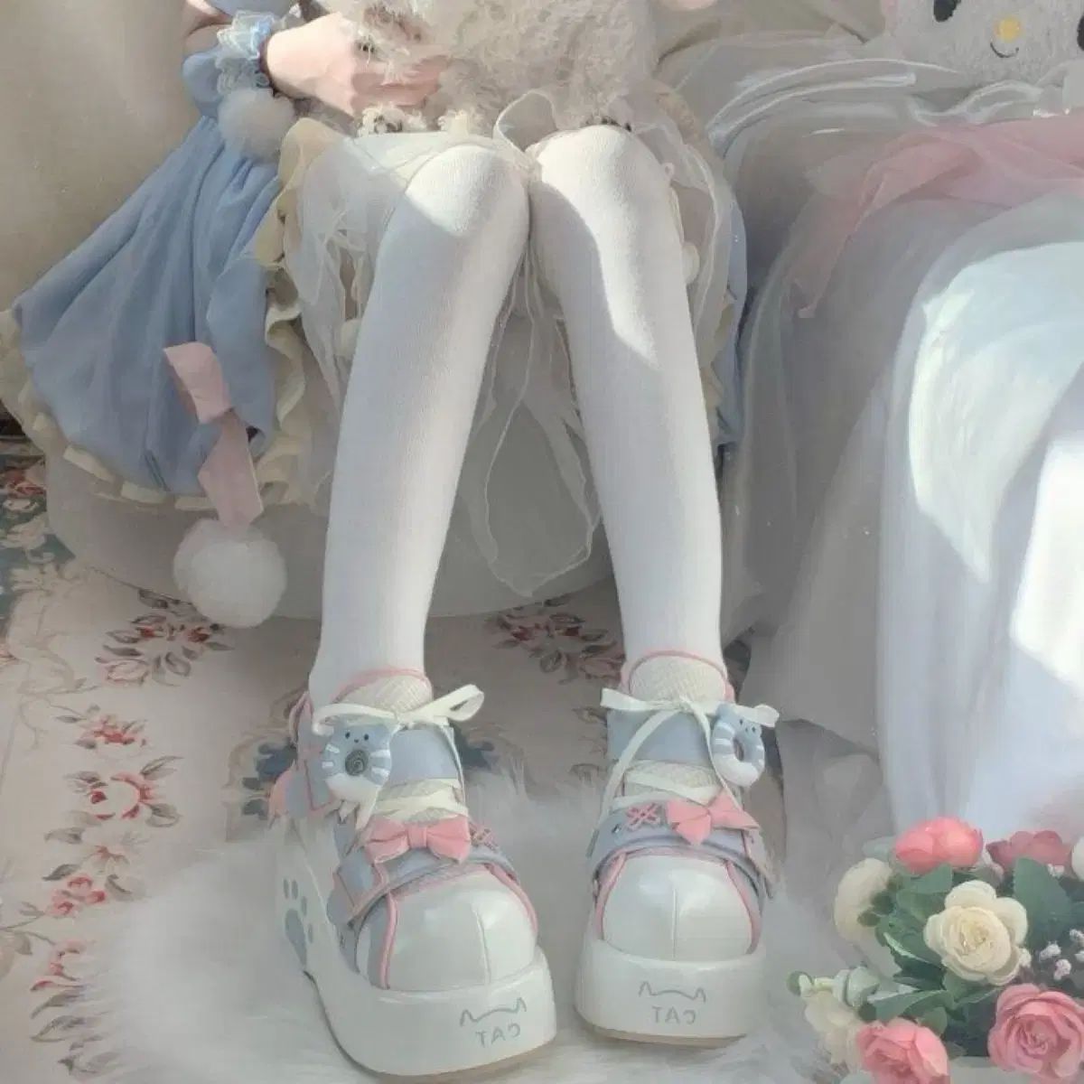  天使系 量産型 ロリータ 丸のままスニーカー 2 COLOR フラットシューズ バレエシューズ パンプス