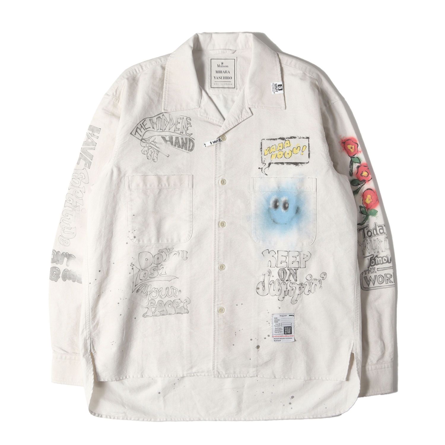 美品】MIHARA YASUHIRO ミハラヤスヒロ シャツ アイボリー サイズ:46 
