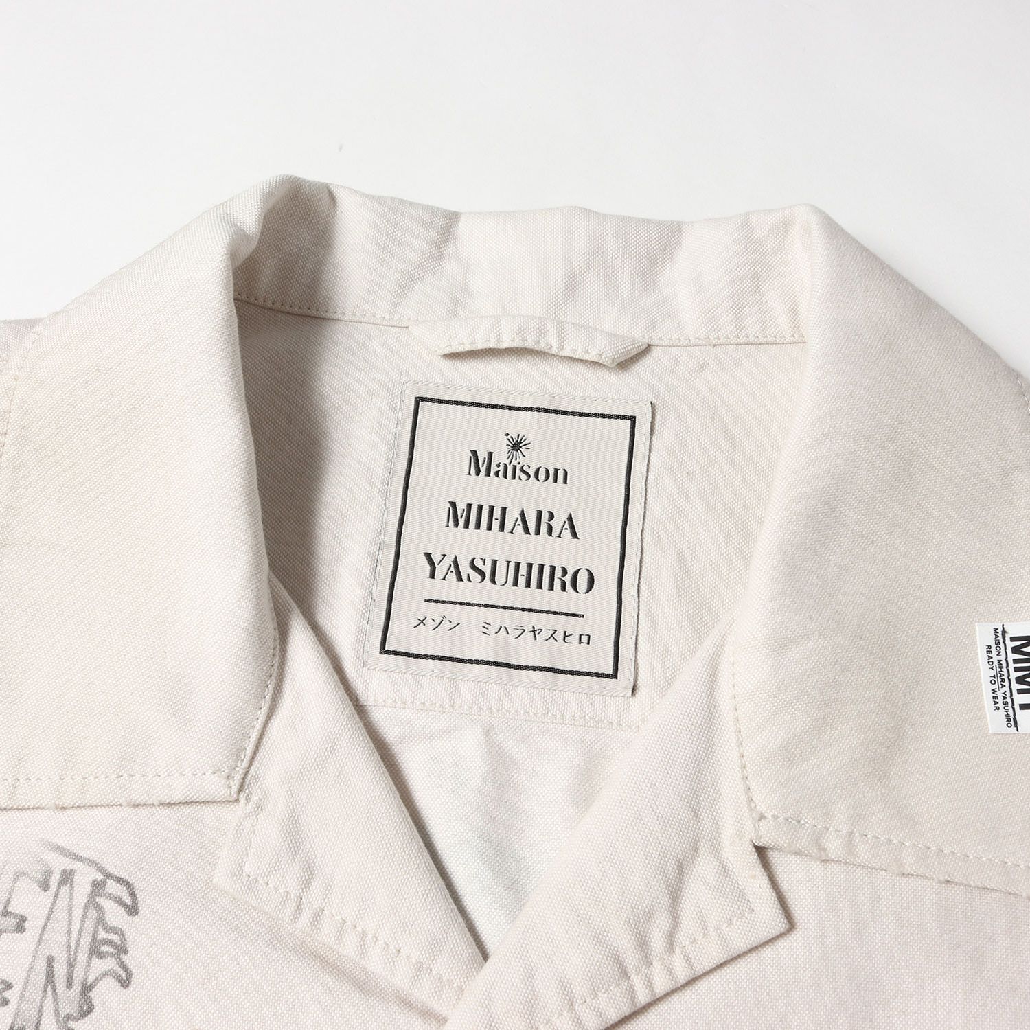 ミハラヤスヒロ　instru(mental) ホワイトシャツ　46 中古品 美品】MIHARA YASUHIRO ミハラヤスヒロ シャツ アイボリー サイズ:46