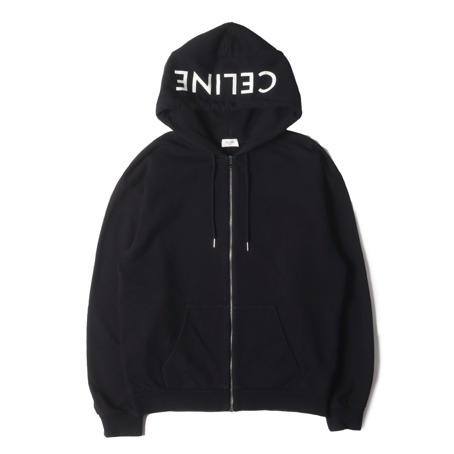 CELINE セリーヌ パーカー ブラック 黒 サイズ:L | 21SS フードロゴ