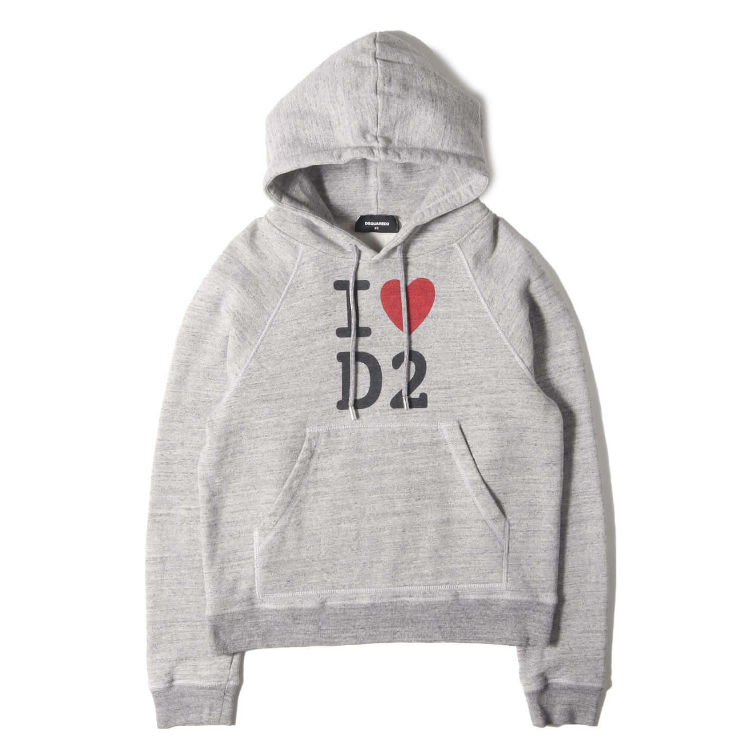 【美品】DSQUARED2 グレー パーカー サイズS 美品】DSQUARED2 ディースクエアード パーカー ヘザーグレー サイズ:XS