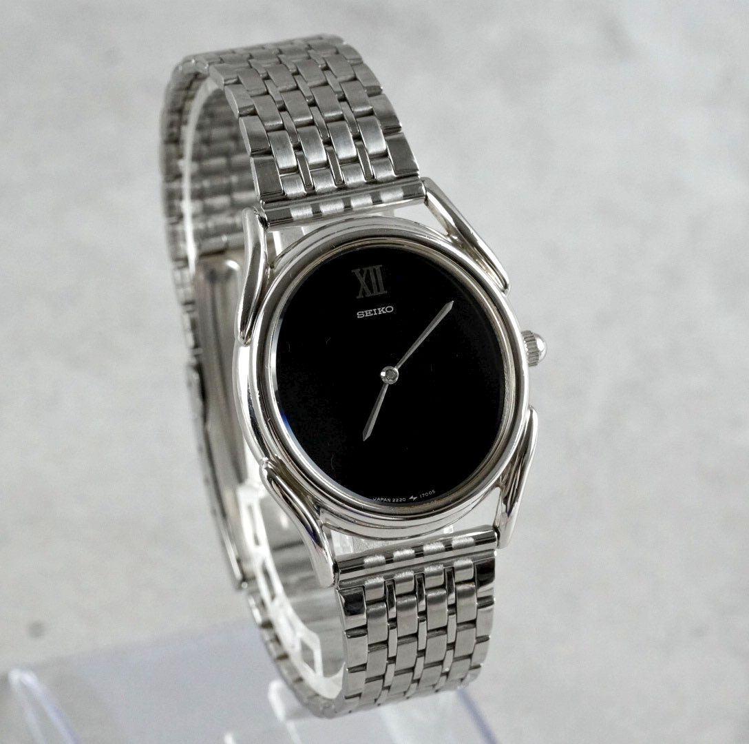 激 SEIKO セイコー Chariot シャリオ Cal.2220 A 1970 s ヴィンテージ アンティーク antique 銀無垢 silver 885 手巻き men wacth 稼働品 ブラック シルバー