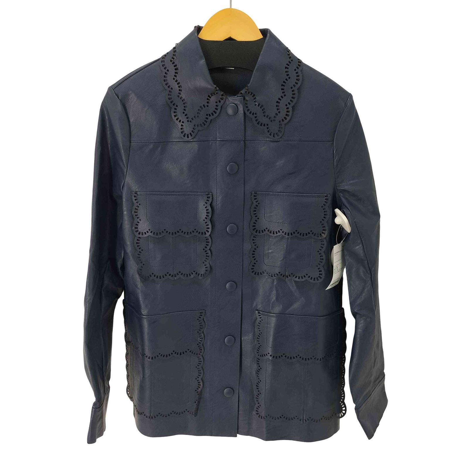 ステラマッカートニー STELLA McCARTNEY スカラップエコレザージャケット レディース EUR 42