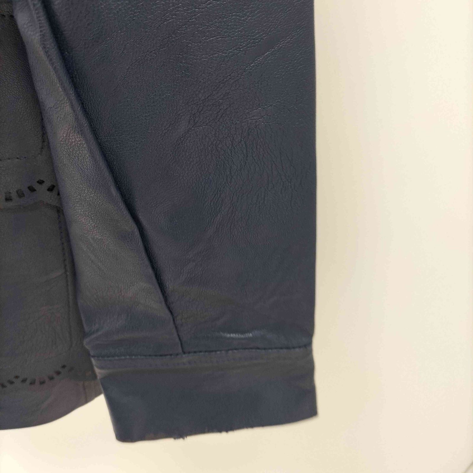 スカラップエコレザージャケット レディース