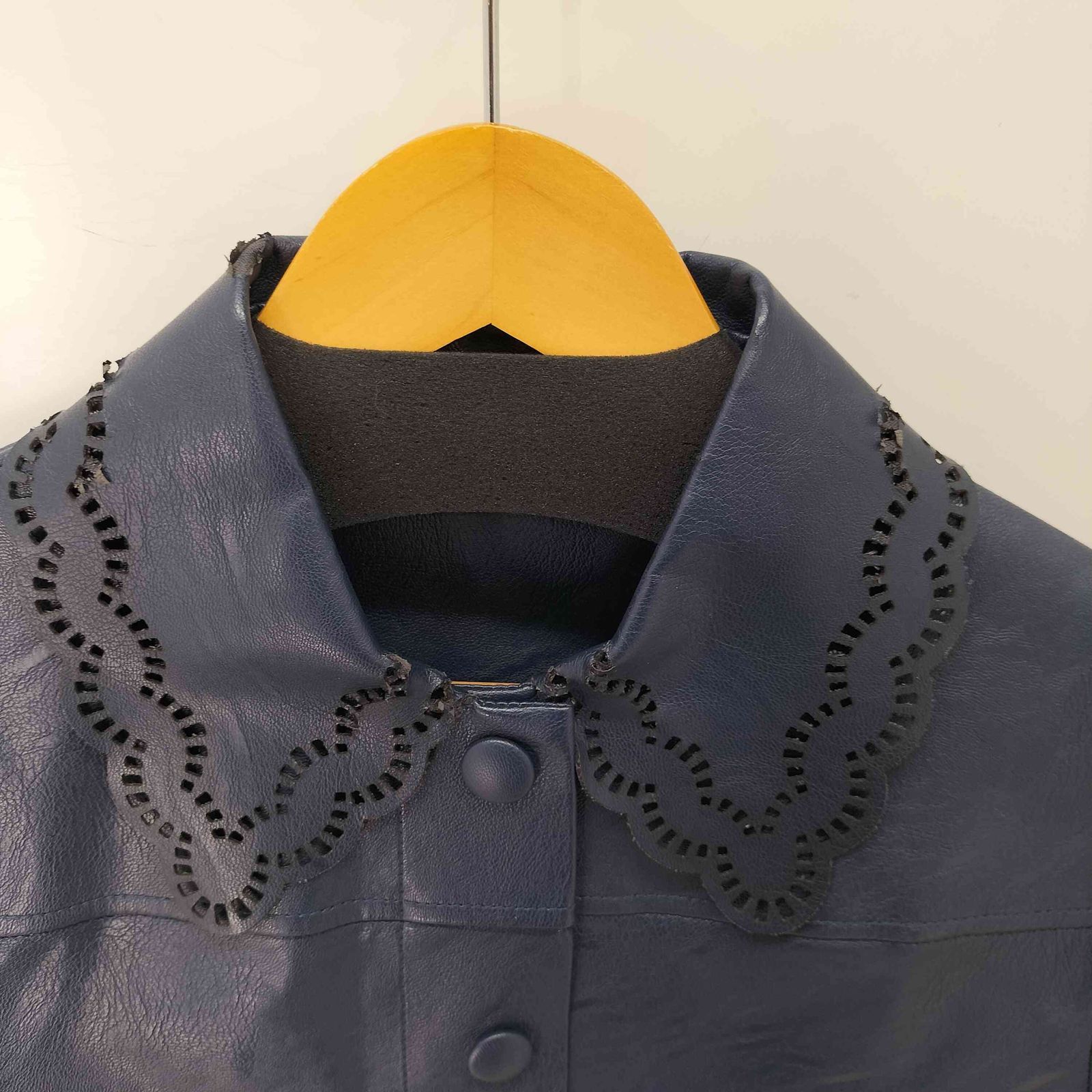  ステラマッカートニー STELLA McCARTNEY スカラップエコレザージャケット レディース EUR 42 その他 レザージャケット ライダース