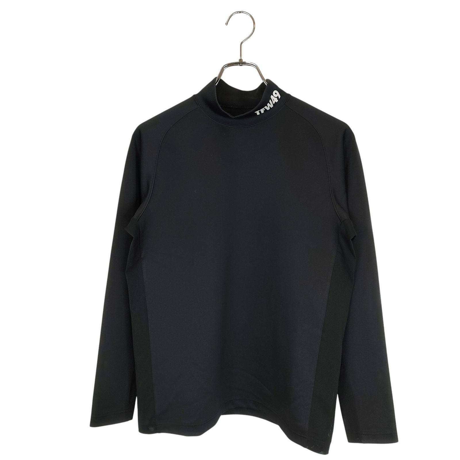TFW 49 ティーエフダブリュー ゴルフ SIDE MESH モックネック サイドメッシュ 長袖 Tシャツ M ブラック メンズ