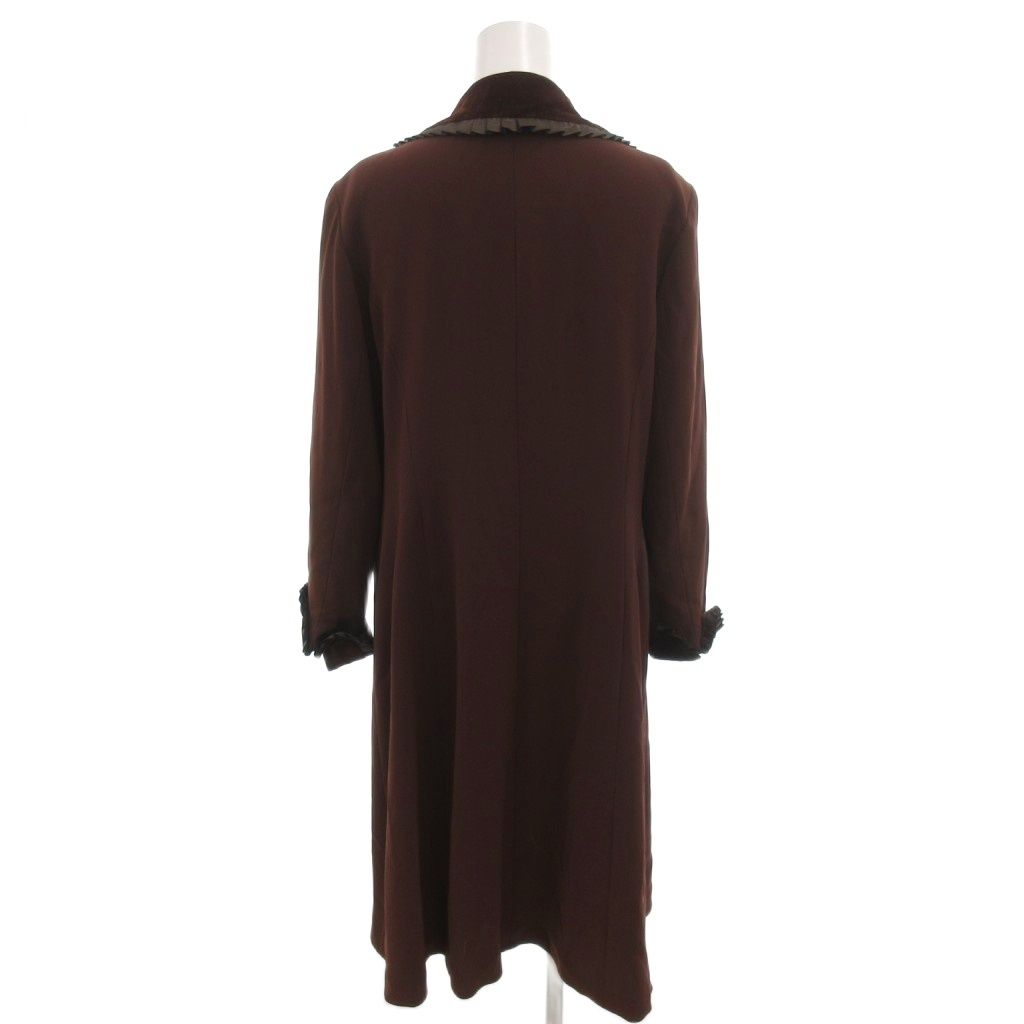ノンノンドール non dorl ムッシュ榊 ワンピース ベロア 長袖 ロング 刺繍 42 ブラウン FF GY 44