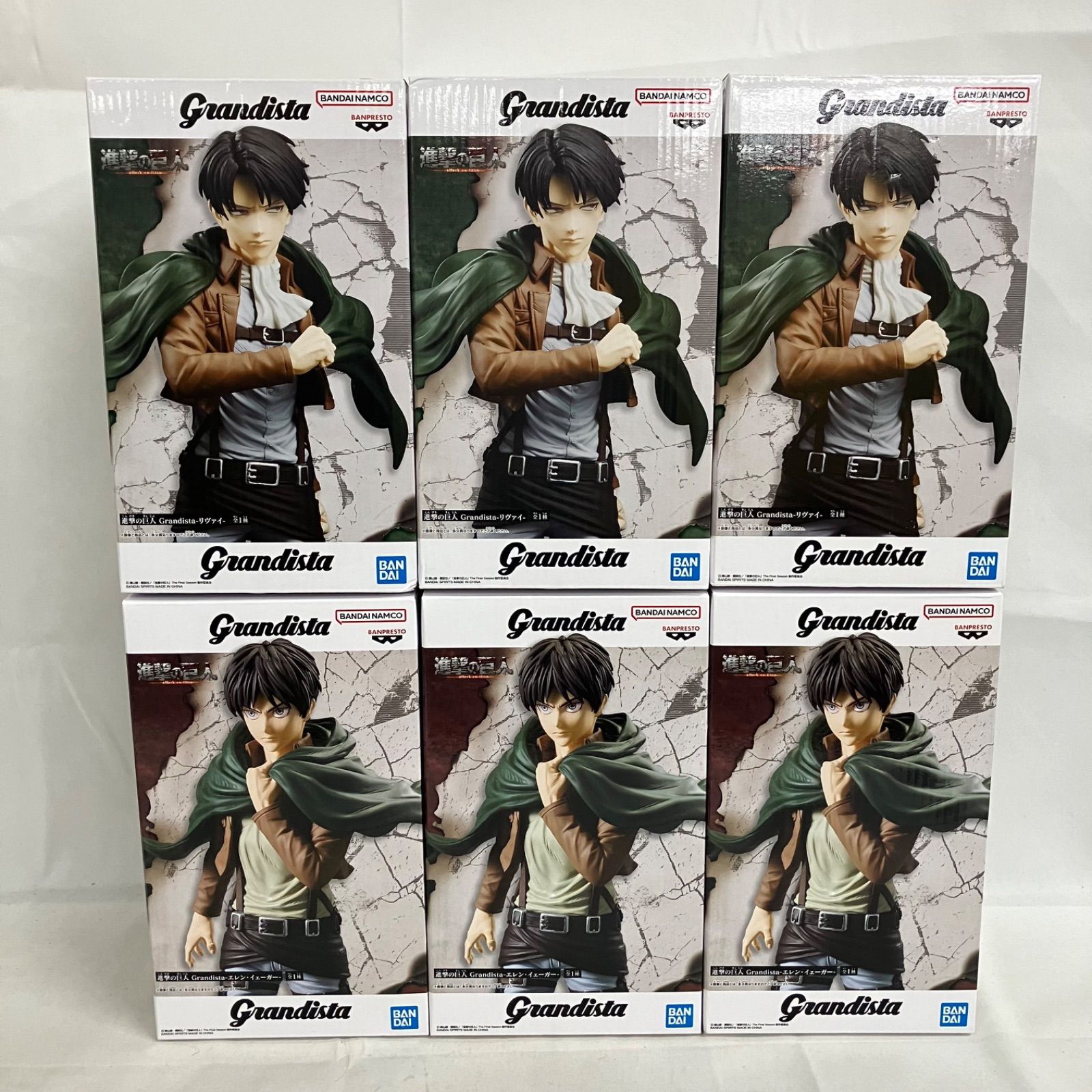 未開封 進撃の巨人 Grandista エレン リヴァイ フィギュア 6個セット 