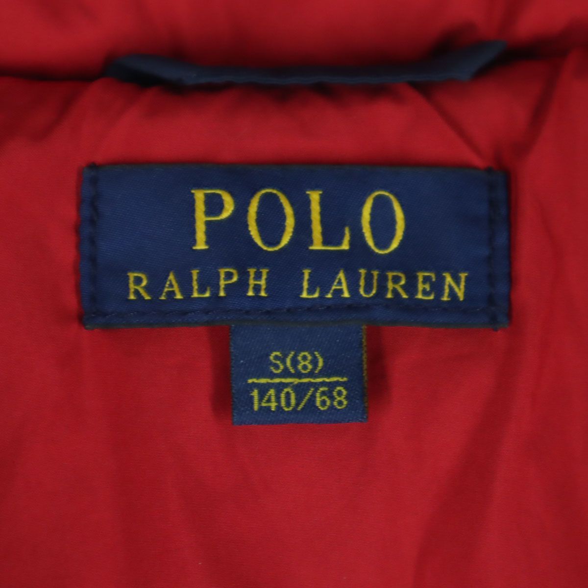  POLO RALPH LAUREN ポロラルフローレン ワンポイントロゴ ツートン 長袖 ダウンジャケット 140 ネイビー キッズ 古着 その他 ジャケット ブルゾン